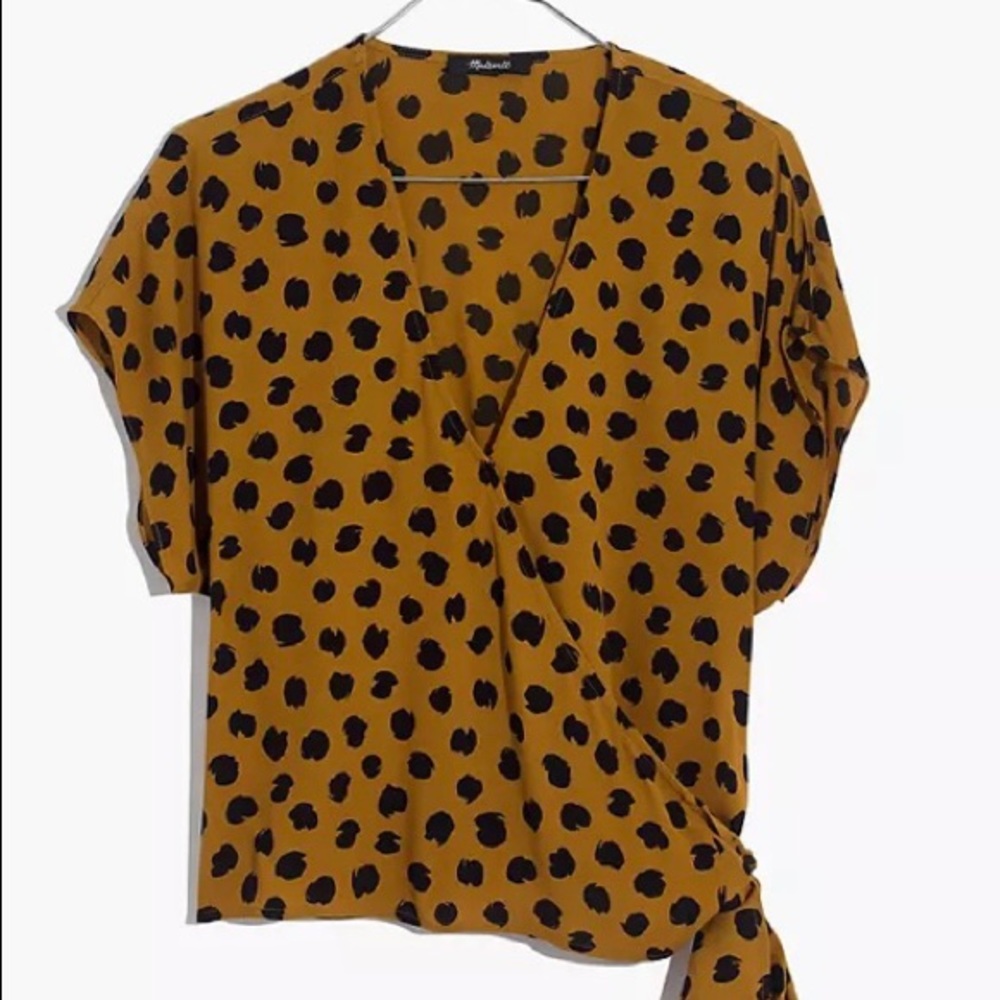 Madewell Sash-Tie Wrap Top in Painted Spots